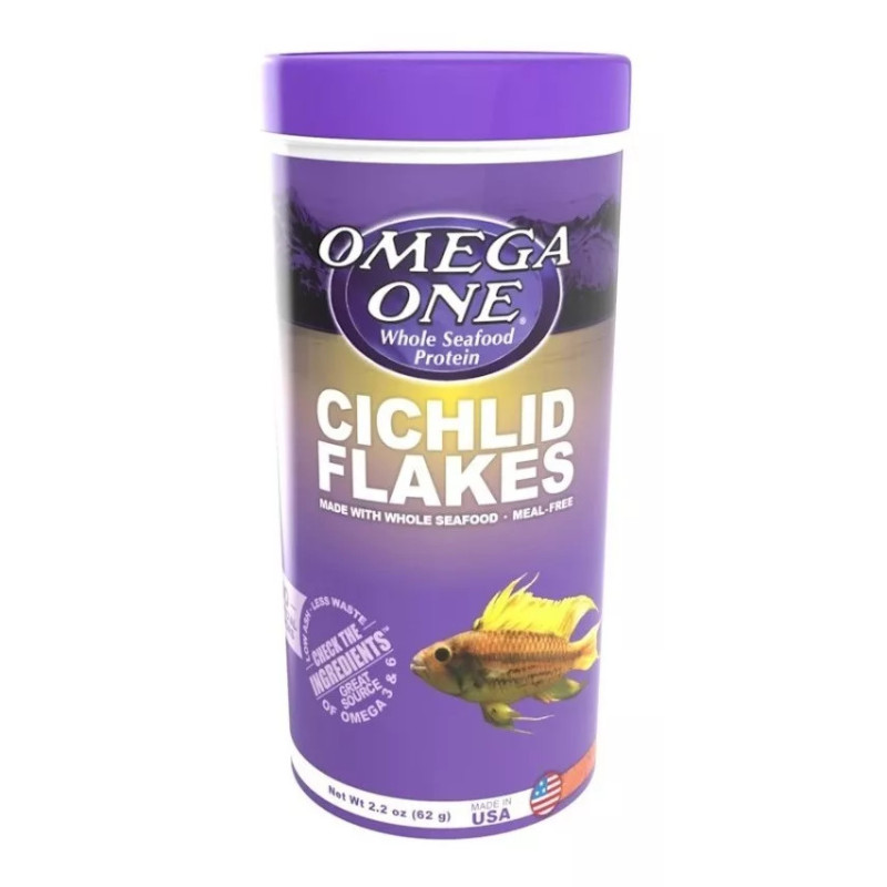 Cichlid Flakes 62gr Comida Hojuelas Peces Cíclidos Acuario