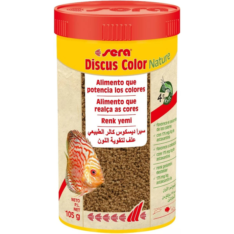 Sera Discus Color Nature 105gr Comida Gránulos Peces Discos