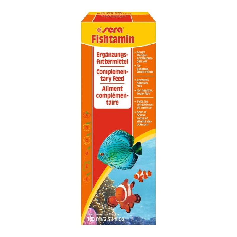 Sera Fishtamin 100ml Suplemento Vitaminas Alimento Peces