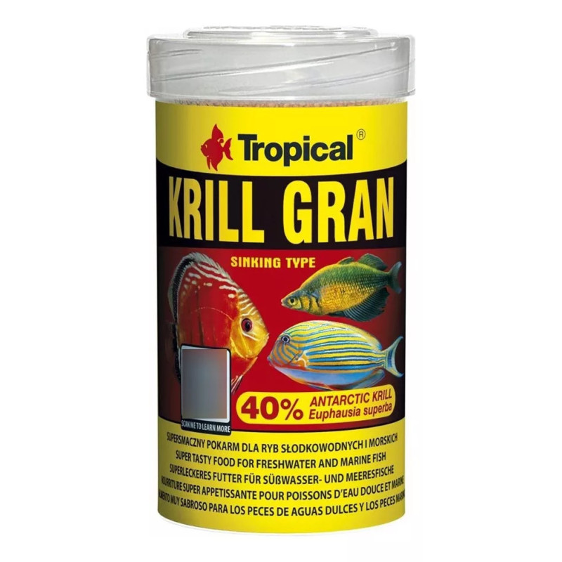 Tropical Krill Gran 135gr Gránulos Color Peces Acuario