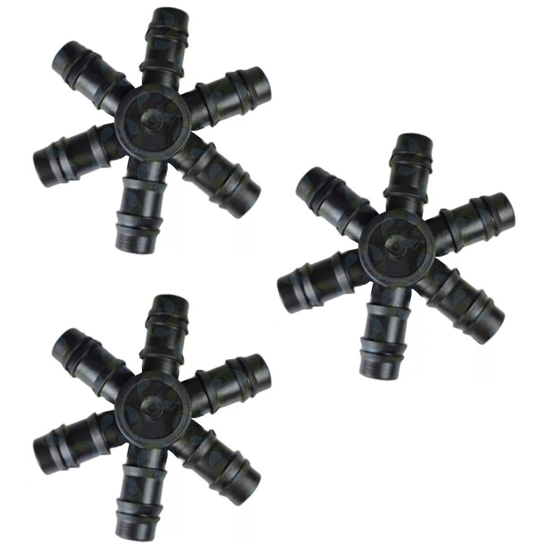 Conector Estrella X3 Pétalos Manguera Difusora Piscicultura