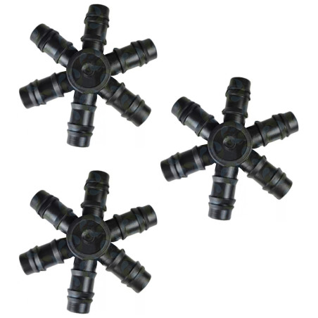 Conector Estrella X3 Pétalos Manguera Difusora Piscicultura