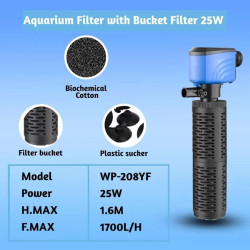 Filtro Interno Sumergible Cabeza Poder Oxigeno Peces 1700l/h