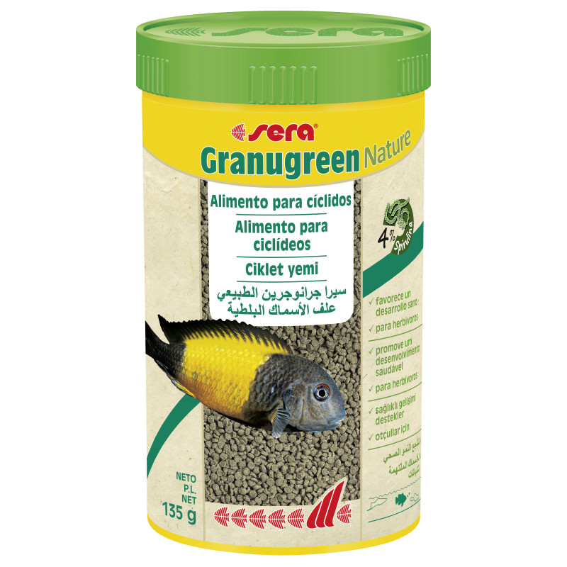 Sera Granugreen Nature 135gr Comida Cíclidos Herbívoros Sera Granugreen Nature 135gr Comida Cíclidos Herbívoros
