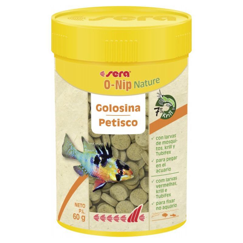 Sera O-nip Nature 60gr Snack Golosina Peces Acuario Pecera Sera O-nip Nature 60gr Snack Golosina Peces Acuario Pecera