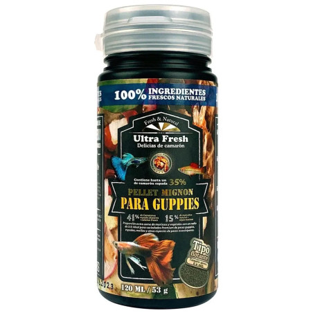 Pellet Mignon Guppies 53gr Comida Peces Espadas Molly Guppy
